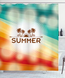 Sun And Clouds Shower Curtain For Summer Bathroom Decor
