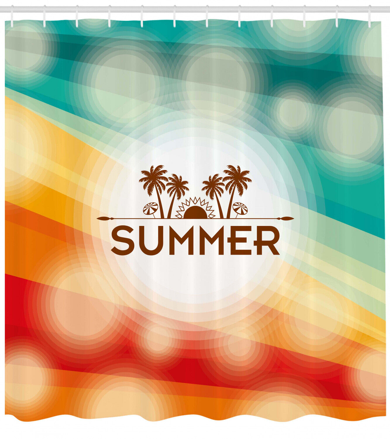 Sun And Clouds Shower Curtain For Summer Bathroom Decor - Image 2