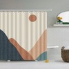 Sun And Mountains Landscape Shower Curtain With Abstract Design For Outdoor Lovers' Bathroom Decor