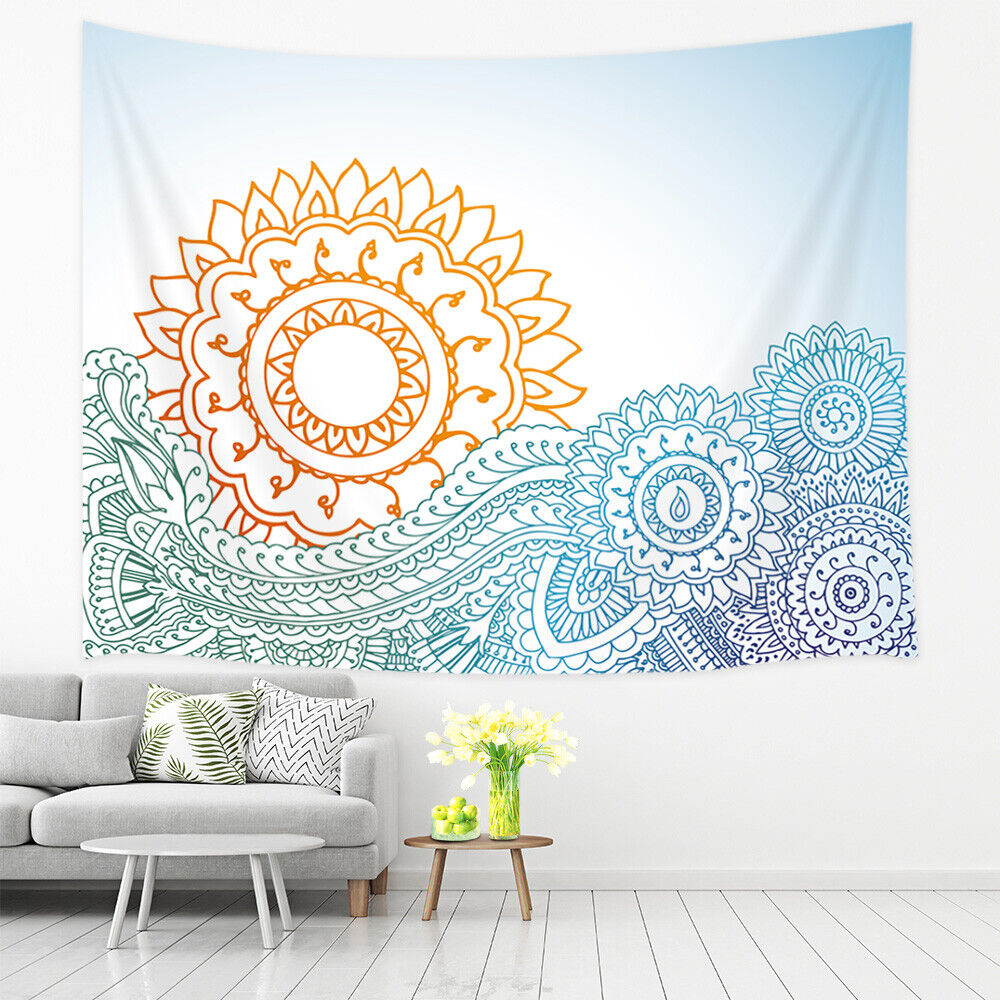 Sun And Ocean Waves Shower Curtain With Abstract Design For Beach Inspired Bathroom Decor - Image 2