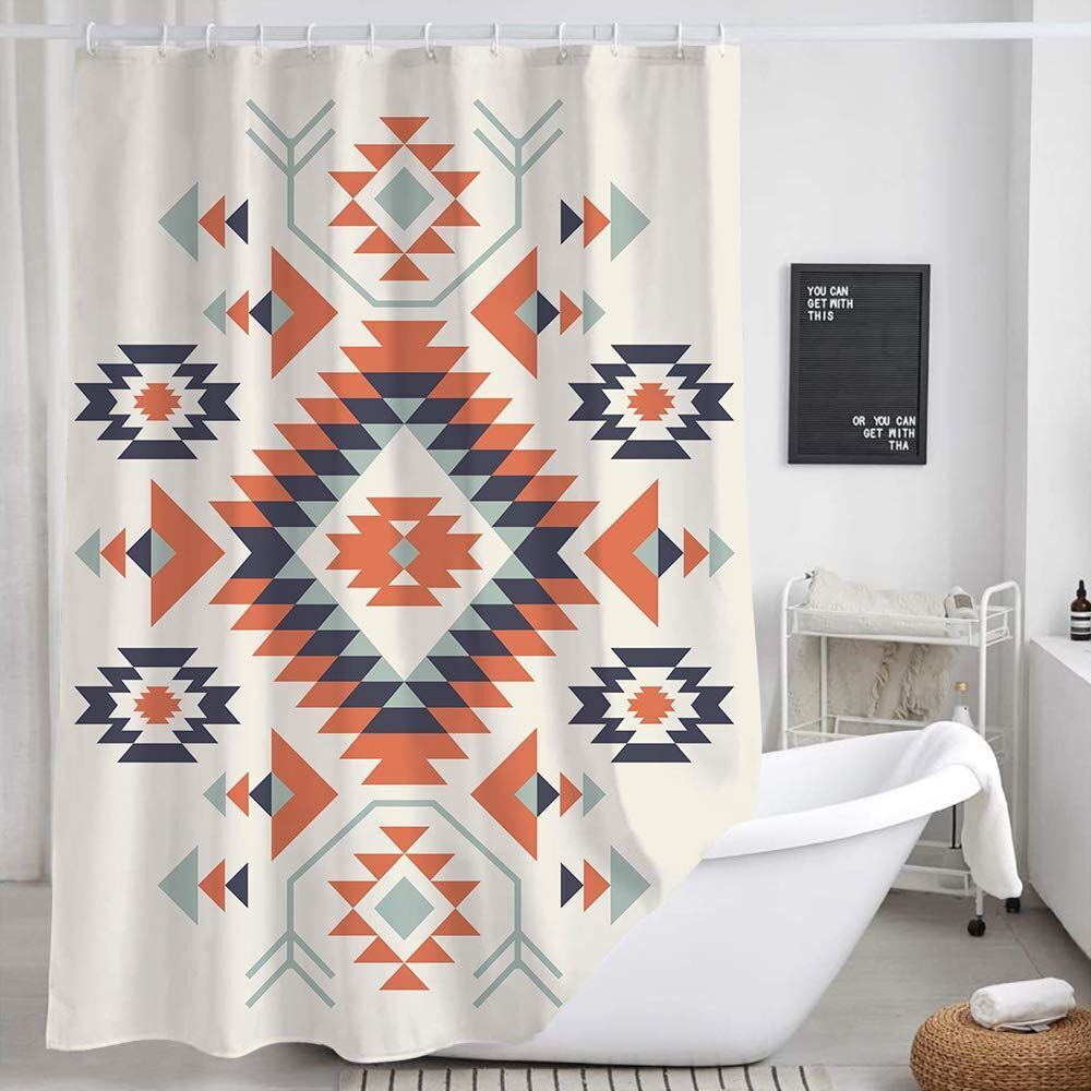 Sun Aztec Style Print Tribal Shower Curtain for Bathroom Decor