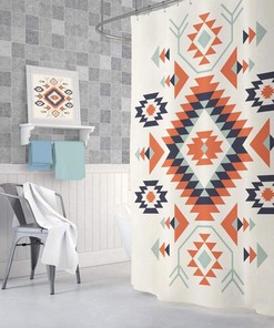Sun Aztec Style Print Tribal Shower Curtain for Bathroom Decor