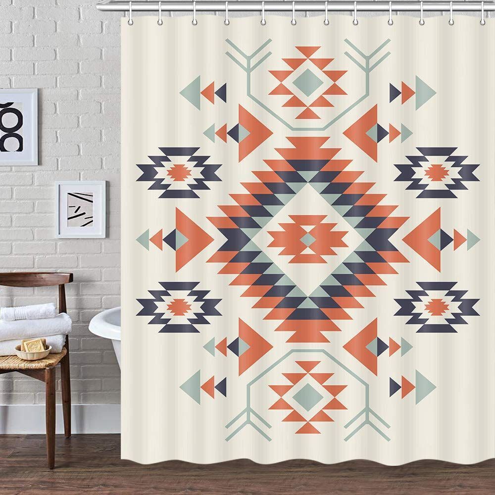 Sun Aztec Style Print Tribal Shower Curtain for Bathroom Decor