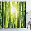 Sun Beams In Wild Jungle Print On Bamboo Shower Curtain, Bring The Outdoors Into Your Bathroom