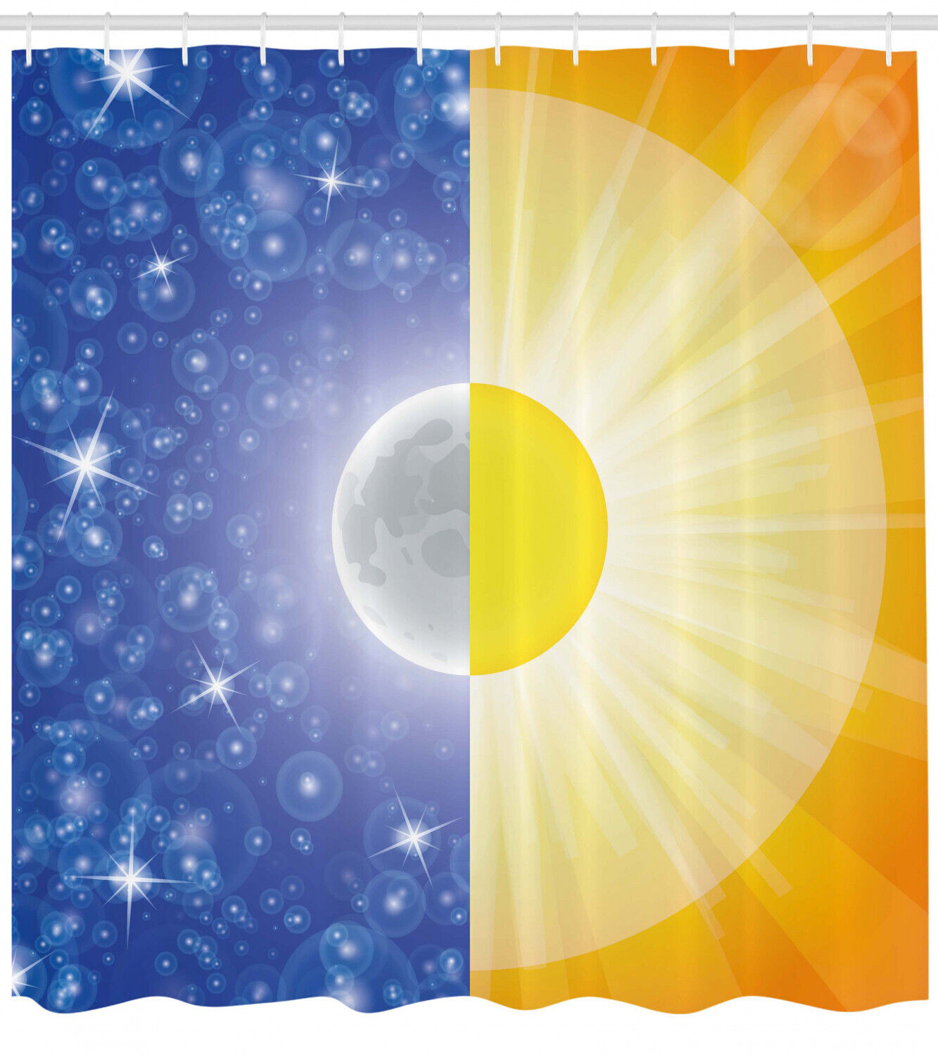 Sun Beams and Stars View from Space Shower Curtain for a Heavenly Bathroom