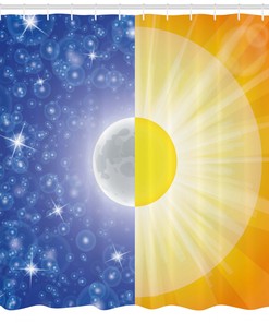 Sun Beams and Stars View from Space Shower Curtain for a Heavenly Bathroom