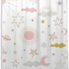 Sun Cloud Moon Rainbow Star Waterproof Fabric Shower Curtain - Bathroom Decor by WELLDAY