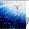 Sun Cloud Pigeon Print Fabric Shower Curtain for Sunshine-Filled Bathroom Decor