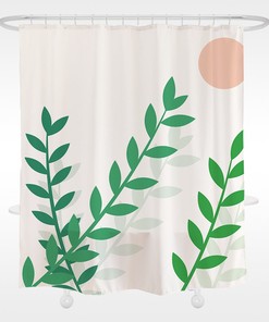 Sun Grass Shower Curtain, Cloth Fabric Waterproof for Bathroom Decor, with Unique Design and Bath Curtain Sets 