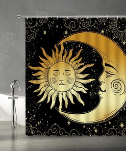 Sun Moon Celestial Fantasy Universe Shower Curtain for a Cosmic Bathroom