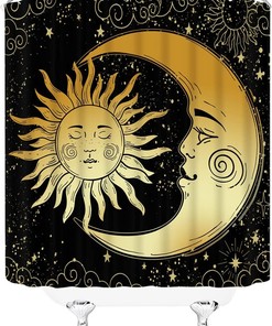 Sun Moon Celestial Fantasy Universe Shower Curtain for a Cosmic Bathroom
