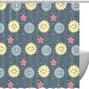 Sun, Moon and Star Pattern Shower Curtain for a Celestial Themed Bathroom