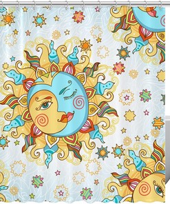 Sun Nebula Shower Curtain with Unique Cloth Fabric Design for Bathroom Decor and Waterproof Feature 