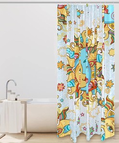 Sun Nebula Shower Curtain with Unique Cloth Fabric Design for Bathroom Decor and Waterproof Feature