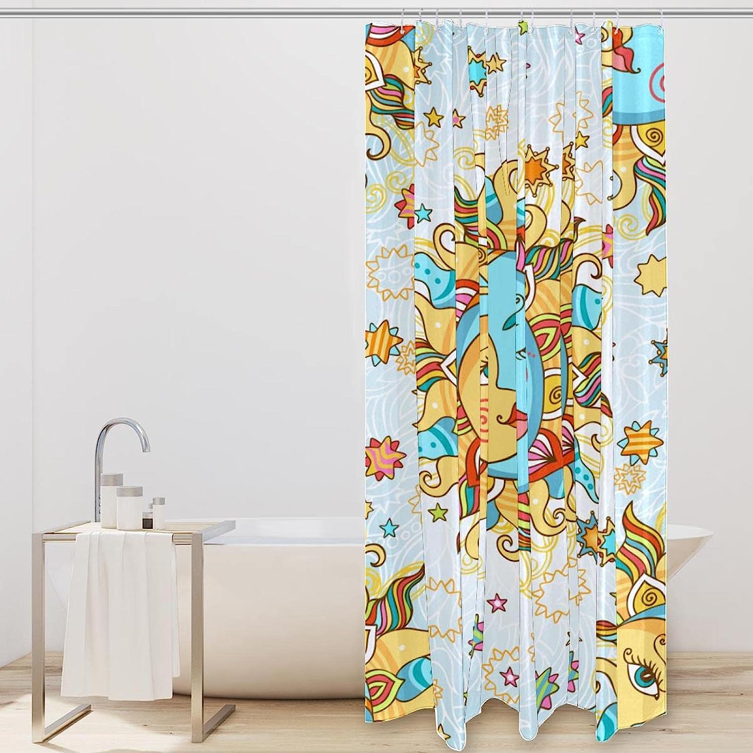 Sun Nebula Shower Curtain with Unique Cloth Fabric Design for Bathroom Decor and Waterproof Feature