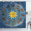 Sun Ornamental Motifs Print Zodiac Shower Curtain