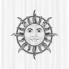 Sun Pattern Fabric Shower Curtain for a Simple and Elegant Bathroom