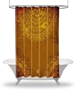 Sun Rays Nature Misty Morning Shower Curtain, Unique Cloth Fabric Design for Bathroom Decoration and Waterproof Feature 