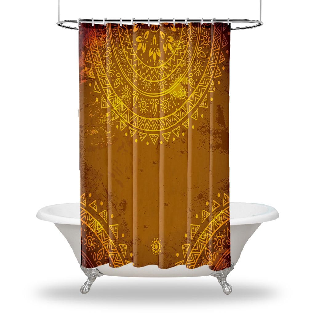 Sun Rays Nature Misty Morning Shower Curtain, Unique Cloth Fabric Design for Bathroom Decoration and Waterproof Feature