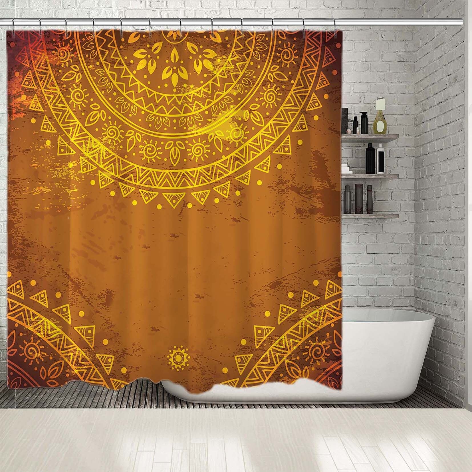 Sun Rays Nature Misty Morning Shower Curtain, Unique Cloth Fabric Design for Bathroom Decoration and Waterproof Feature