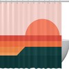 Sun Sea Landscape Sunset Print Fabric Shower Curtain for Serene Bathroom Decor
