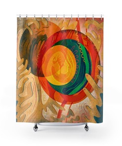 Sun Shower Curtain Bathroom with Unique Cloth Fabric Design for Bathroom Decoration 