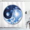 Sun and Moon Figures Space Shower Curtain for a Counterculture Bathroom