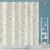 Sun and Moon Shower Curtain with Ivory Background for Bathroom Decor 