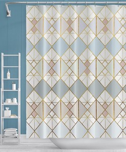Sun and Moon Shower Curtain with Ivory Background for Bathroom Decor