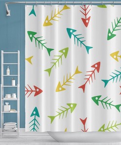Sun and Moon Shower Curtain with Ivory Background for Bathroom Decor