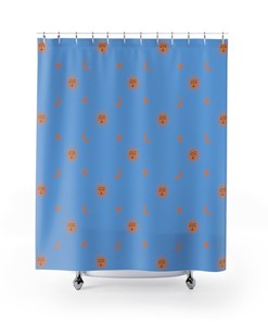 Sun and Moon on Light Blue Shower Curtain for Celestial Bathroom Decor