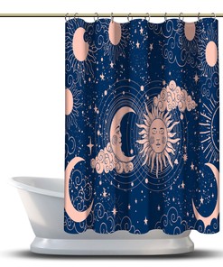 Sun-Moon Astrology Shower Curtain For Bathroom