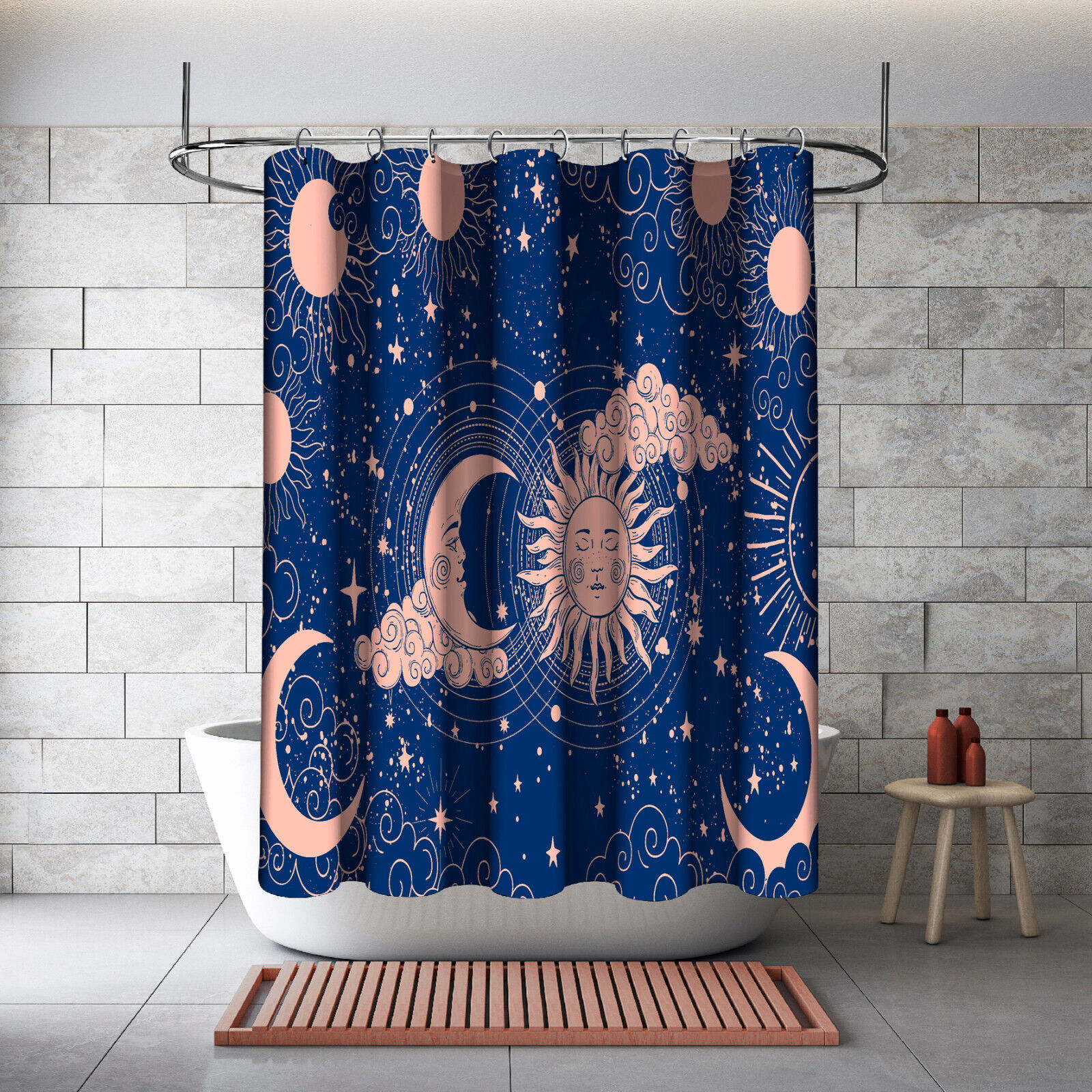 Sun-Moon Astrology Shower Curtain For Bathroom - Image 2