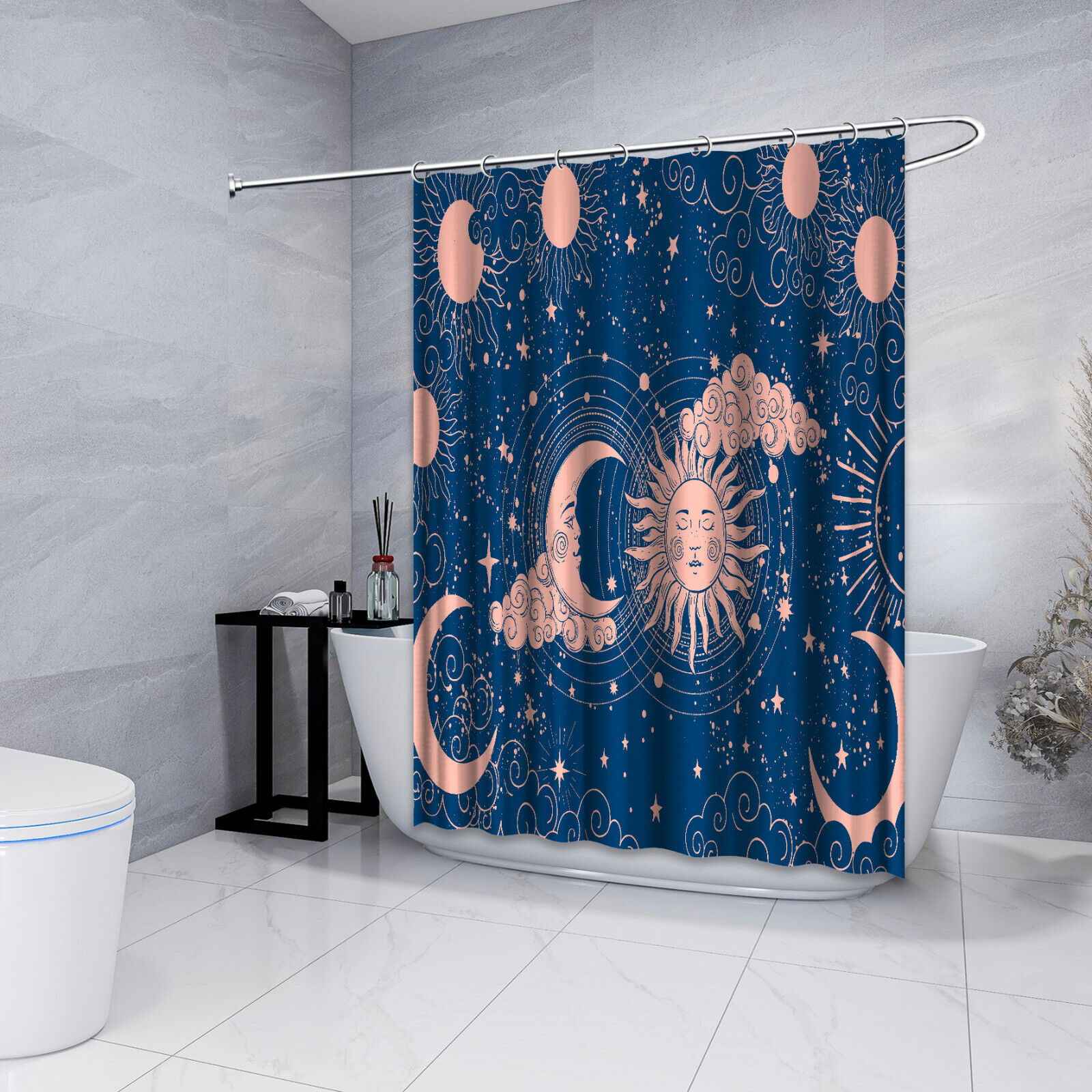 Sun-Moon Astrology Shower Curtain For Bathroom - Image 4