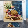 Sunbathing Pineapple Unique Shower Curtain, Waterproof Bathroom Decor