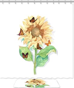 Sunflower Bee Shower Curtain For A Cheerful Bathroom