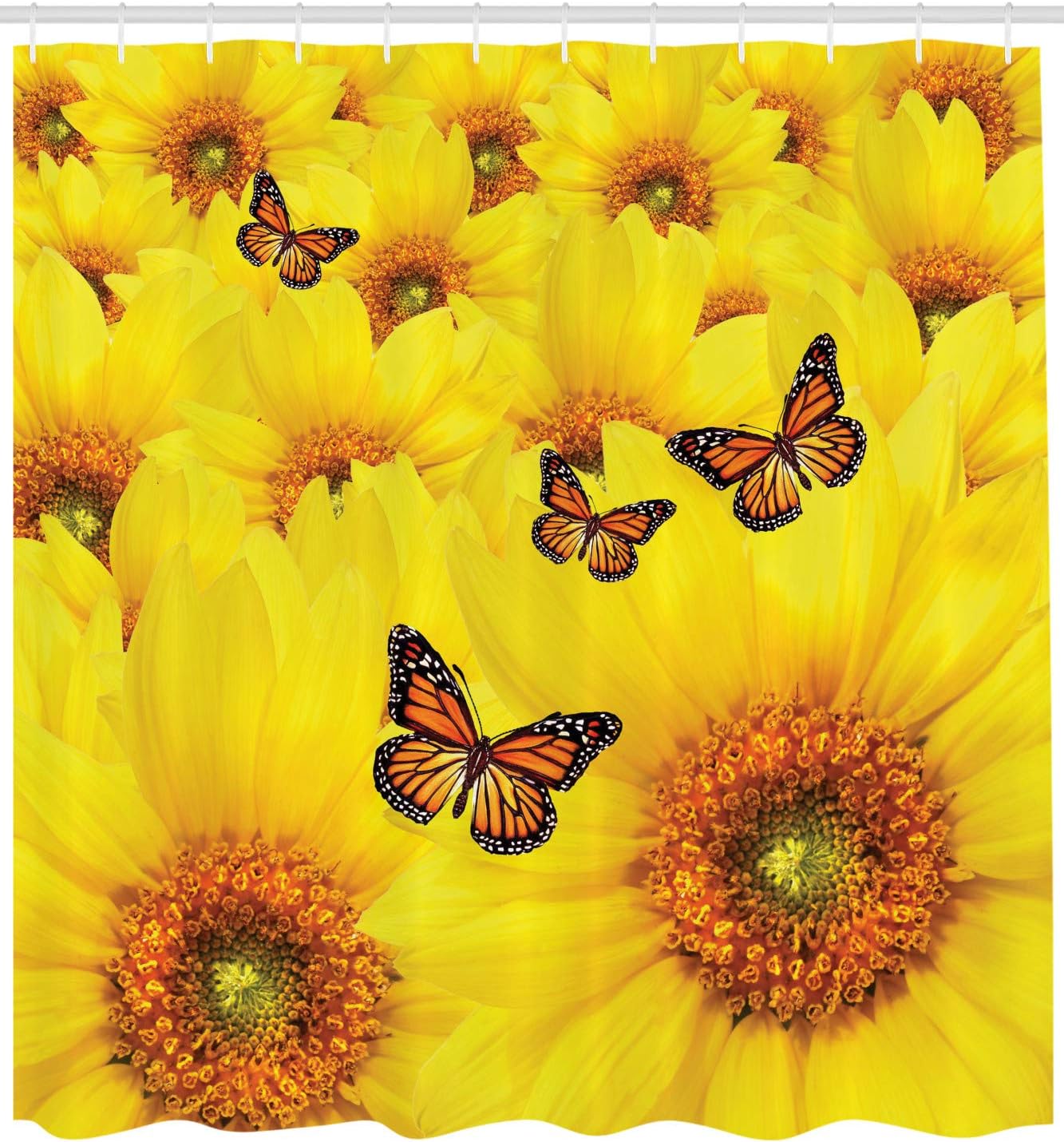 Sunflower Close-Up Details Shower Curtain For Bright Bathroom Decor - Image 2