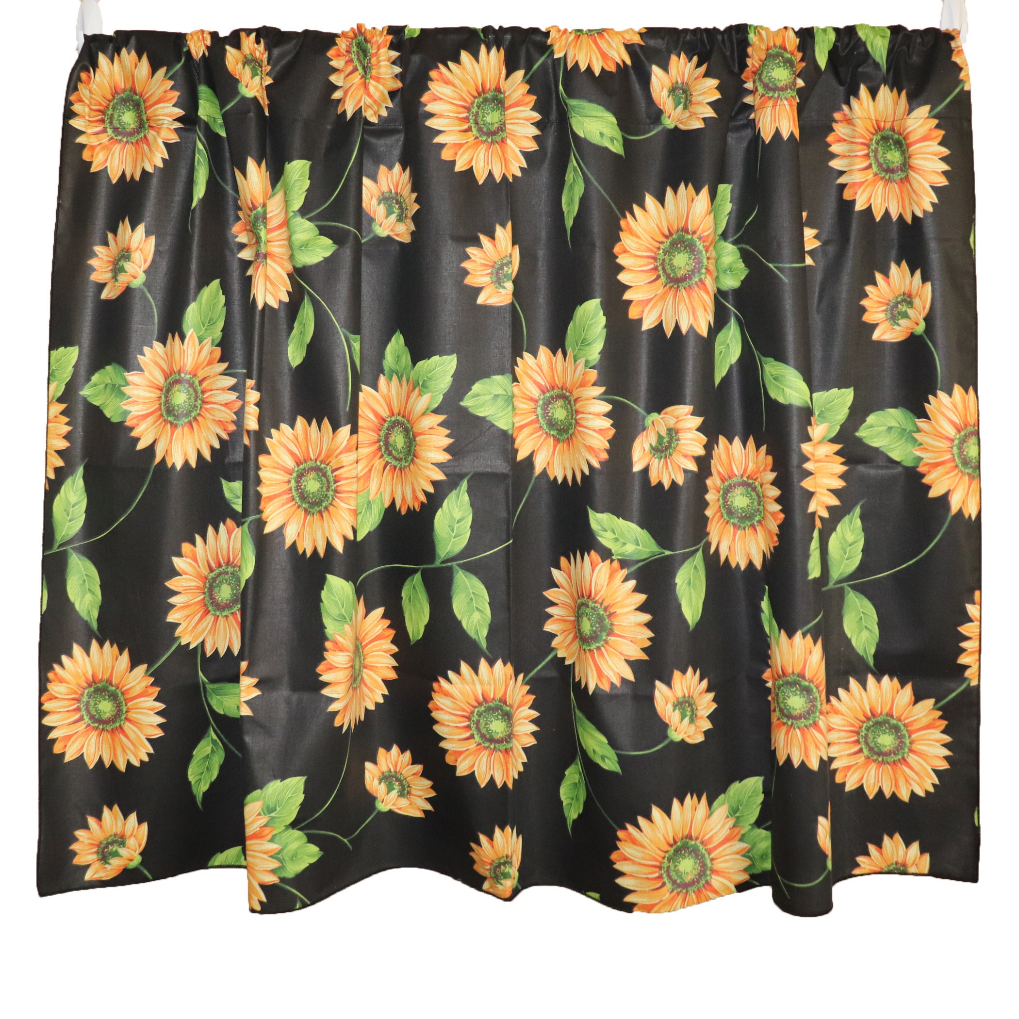 Sunflower Curtain Panel, Window Decor for Classroom, Bedroom, and Hotel, Full Size Curtain Set