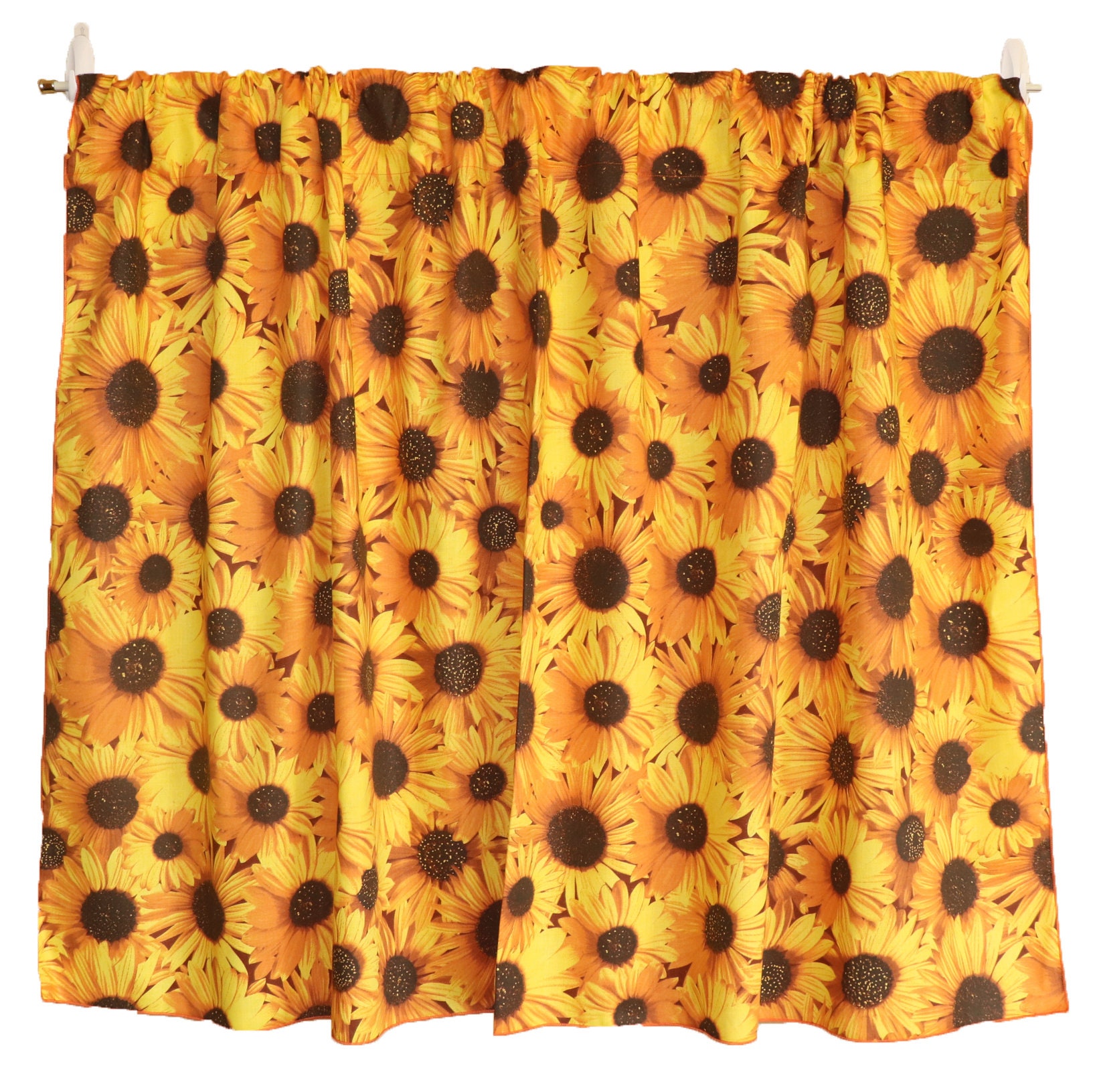 Sunflower Curtain Panel, Window Decor for Classroom, Bedroom, and Hotel, Full Size Curtain Set