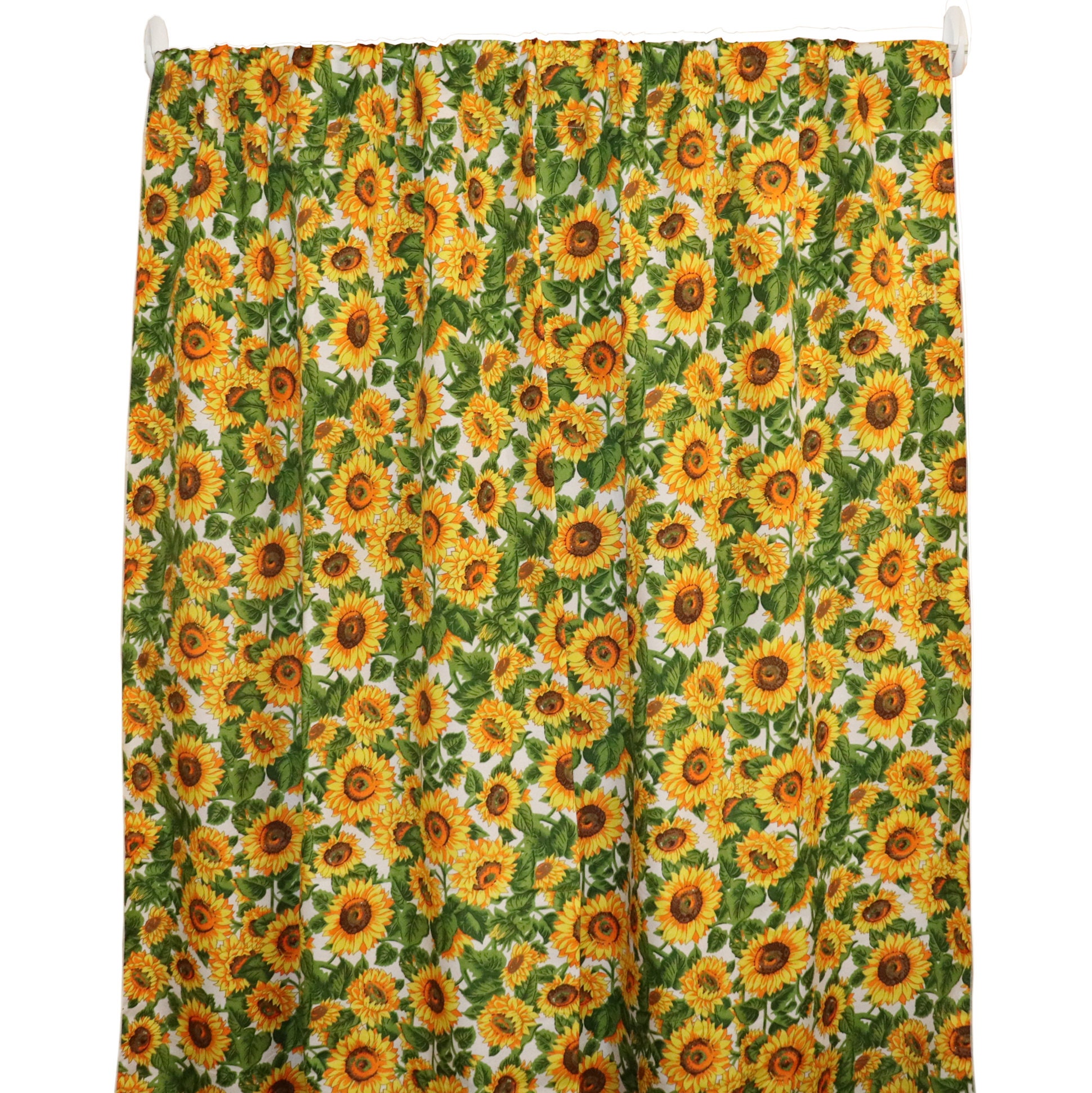 Sunflower Curtain Panel, Window Decor for Classroom, Bedroom, and Hotel, Full Size Curtain Set