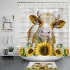 Sunflower Daisy Farm Cow Funny Shower Curtain - Cute Bathroom Decor