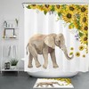 Sunflower Elephant Shower Curtain, Unique Vintage Bathroom Decor 