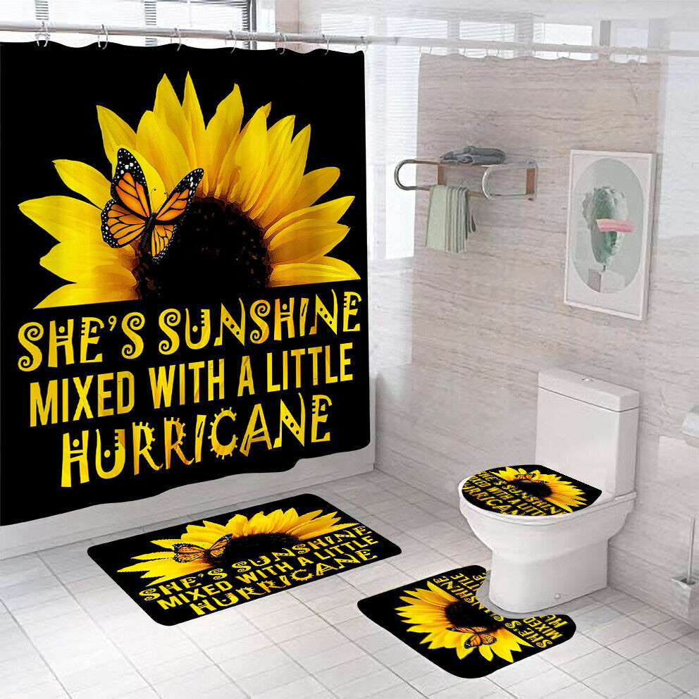 Sunflower Field Shower Curtain For A Sunny Bathroom Decor, Nature-Inspired Bathroom Accessories