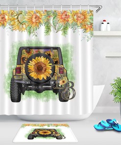 Sunflower Field Shower Curtain With Quotes