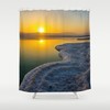 Sunflower Field Sunrise Shower Curtain, Rustic Farmhouse Bathroom Decor, Waterproof Fabric 