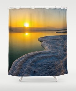 Sunflower Field Sunrise Shower Curtain, Rustic Farmhouse Bathroom Decor, Waterproof Fabric 