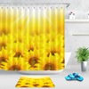 Sunflower Field Sunshine Shower Curtain - Waterproof Fabric with Beautiful Floral and Nature Print