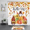 Sunflower Floral Pumpkin Fall Funny Gnome Shower Curtain - Autumn Bathroom Decor