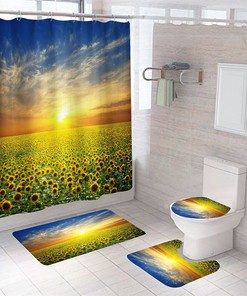 Sunflower Flower Field Garden Waterproof Shower Curtain to Bring The Beauty of Nature to Your Bathroom