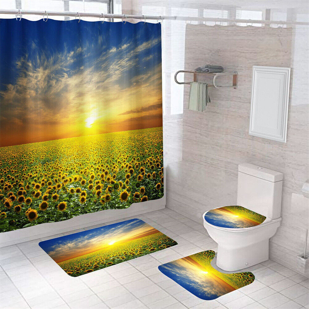 Sunflower Flower Field Garden Waterproof Shower Curtain to Bring The Beauty of Nature to Your Bathroom